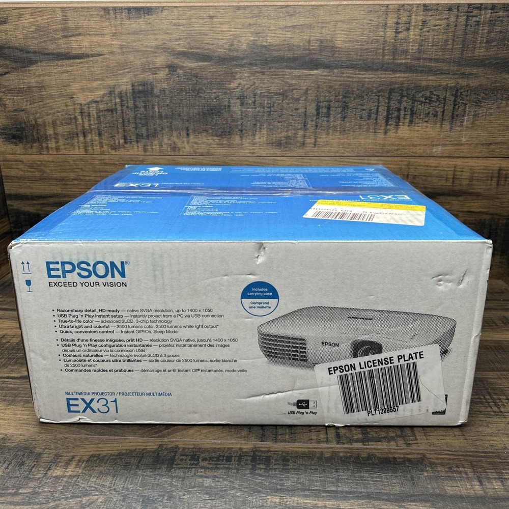 Epson EX31 3LCD Multimedia Projector SVGA 2500 Lumens H309A - New‎ Open Box
